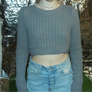 TOPSHOP cropped grey sweater!